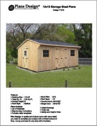 12′ X 16′ Saltbox Style Storage Shed Project Plans -Design #71216