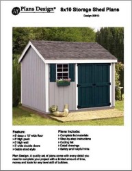 8′ x 10′ Gable Storage Shed Project Plans -Design #10810