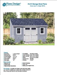 6′ x 14′ Deluxe Lean-To Utility Garden Shed Plans Design # D0614L, Material List and Step By Step Included