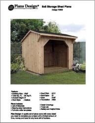 8′ X 8′ Firewood Storage Shed Project Plans-Design #70808